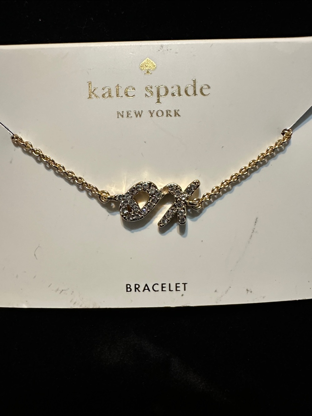NEW kate spade Gold/crystal OX Charm Chain Bracelet - Picture 2 of 4
